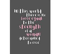 Woman Strength Determined Pink Canvas Wall Art Print