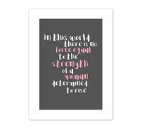 Woman Strength Determined Pink Canvas Wall Art Print