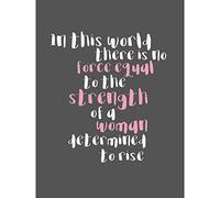 Woman Strength Determined Pink Large Canvas Wall Art Print