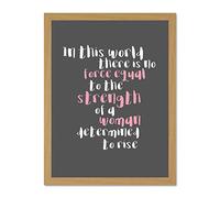Woman Strength Determined Pink Large Framed Art Print Poster Wall Decor 18x24 inch