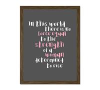 Woman Strength Determined Pink Large Framed Art Print Poster Wall Decor 18x24 inch