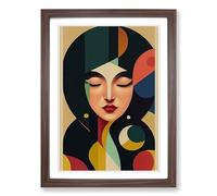 Woman Surrealism Framed Print | A2 Walnut Framed Wall Art | Ready to Hang | Surrealist Nature Picture | Living Room Bedroom Lounge Office