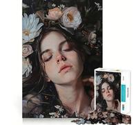 Woman Surrounded by Flowers 1000-piece Puzzle for Teenagers Focus Memory Game Professional Grade Cutting Relaxing Indoor Group Activity (38x52cm)