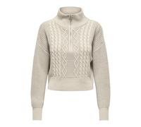 ONLY Onldoritta Ls Cable Zip High Neck KNT, Pumice Stone, XS
