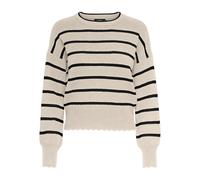 ONLY Women's Onlibi LS O-Neck Noos KNT Sweater, Whitecap Grey/Stripes: w. Black, M