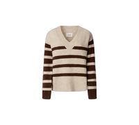 Pepe Jeans Cecil Stripe V Neck Sweater Beige L Woman
