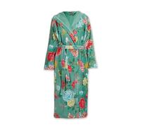 Woman terry bathrobe with hood pip studio good evening green - l