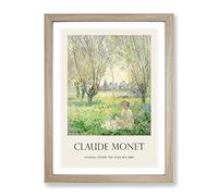 Woman Under The Willows By Claude Monet Exhibition Museum Painting Framed Wall Art Print, Ready to Hang Picture for Living Room Bedroom Home Office Décor, Oak A2 (64 x 46 cm)