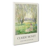 Woman Under The Willows Claude Monet Canvas Print | Gallery Wrapped 30mm Frame Wall Art | 30x20 inches | Ready to Hang | Impressionist People Picture | Living Room Bedroom Lounge Office