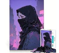 Woman Veiled in Neon 1000 Piece Jigsaws for Adults Brain Sharp Game Smooth Burr Free Surface Fascinating Hobby for Idle Moments (50x75cm)