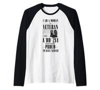 Woman Veteran DD-214 I Walked The Walk Proud To Have Served Raglan Baseball Tee