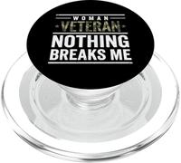 Woman Veteran Nothing Breaks Me Military Camo Female Veteran PopSockets PopGrip for MagSafe