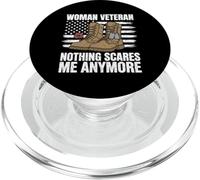Woman Veteran Nothing Scares Me Anymore Veteran's Day PopSockets PopGrip for MagSafe