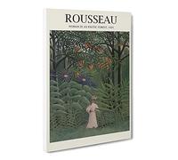 Woman Walking In An Exotic Forest By Henri Rousseau Canvas Print | Gallery Wrapped 30mm Frame Wall Art | 24x16 inches | Ready to Hang | Classic Landscape Picture | Living Room Bedroom Lounge Office