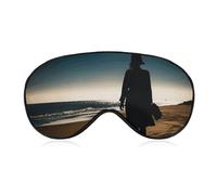 Woman Walking on The Beach Sleep Mask Soft Comfortable Eye Mask with Adjustable Strap Eye Cover Eye Shade for Men Women Work Travel
