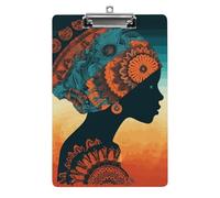 Woman Wearing Headscarf Clipboard, A4 Acrylic Clipboard with Hanging Hole, Ultra-Light Clip Board - Holds 100 Sheets, Shatterproof Document Holder for Office, 12.5" X 8.5"