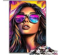 Woman Wearing Sunglasses 1000 Piece Jigsaw Puzzle for Adults Teens, Suitable for Ages 14 And Up Improve Memory Gifts Ideas (26x38cm)