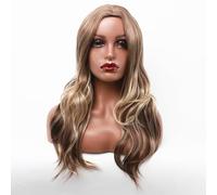 -Woman wig sexy long curly hair center parted chemical fiber wig head set