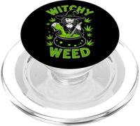 Woman Witchy Weed Funny Halloween Cannabis Marijuana 420 PopSockets PopGrip for MagSafe