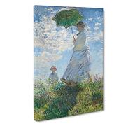 Woman With A Parasol By Claude Monet Canvas Print | Gallery Wrapped 30mm Frame Wall Art | 30x20 inches | Ready to Hang | Impressionist People Picture | Living Room Bedroom Lounge Office