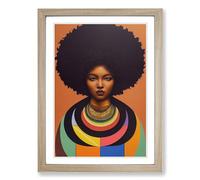 Woman With Afro Mandala Framed Print | A2 Oak Framed Wall Art | Ready to Hang | Modern Fantasy Picture | Living Room Bedroom Lounge Office