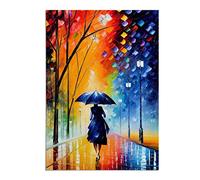 Woman With An Umbrella | Unframed Wall Art Print | Ready to Frame Poster | Modern Home Decor Picture | Artwork for Living Room, Bedroom, Kitchen or Office | A4 (21x29.7 cm)