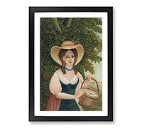 Woman with Basket of Eggs by Henri Rousseau Framed Print | A2 Black Framed Wall Art | Ready to Hang | Modern Nature Picture | Living Room Bedroom Lounge Office