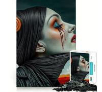 Woman with Blood Tears 1000 Piece Puzzle For Adults Problem Solving Toy Professional Grade Cutting Relaxing Indoor Group Activity (50x75cm)