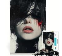 Woman with Bloodstains 1000-piece Jigsaw Puzzles Brain Fun Training Seamless Fit Precise Pieces Fascinating Hobby for Idle Moments (38x52cm)