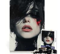 Woman with Bloodstains Jigsaw 1000 Pieces for Teenagers Cognitive Boost Slow Leisure Tight Lock Thoughtful Xmas (38x26cm)