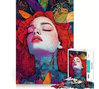 Woman with Butterflies 1000-piece Jigsaw Puzzles Think Exercise Game Tight Interlock No Gaps Interactive Brain Challenge for Home (50x75cm)