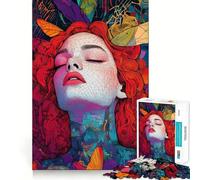 Woman with Butterflies 1000 Piece Jigsaws for Adults Think Training Play Tight Lock No Loose Pieces Unique Gift for Stress Relief (38x26cm)