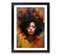 Woman with Curls Gestural No.2 Framed Print | A2 Black Framed Wall Art | Ready to Hang | Eclectic Historical Picture | Living Room Bedroom Lounge Office
