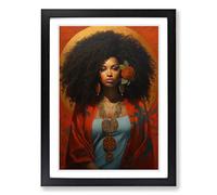 Woman with Curls Symbolism Framed Print | A2 Black Framed Wall Art | Ready to Hang | Modern Nature Picture | Living Room Bedroom Lounge Office