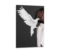 Woman with Dove Wall Art, Artistic Print, Fantasy Poster, Unique Canvas Picture, Artistic Decor for Living Room Artistic Wall Mural Modern Hanging Decor Poster16x24inch(40x60cm)