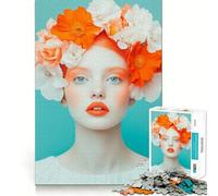 Woman with Flower Crown Adults 1000 Piece Jigsaw Puzzle Recall Fun Play Premium Laser Cut Quality Quiet Time Mind Exercise at Home (38x26cm)