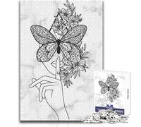 Woman with Flowers 1000-piece Jigsaw Puzzles Mindful Learning Fun Game Unique Gift for Joyful Celebrations Size 38x26cm