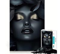 Woman with Gold Eyeshadow 1000-piece Jigsaw Puzzles Brain Fun Training Seamless Fit Precise Pieces Fascinating Hobby for Idle Moments (38x26cm)