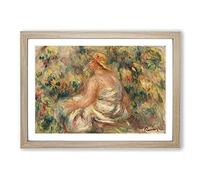 Woman with Hat by Pierre-Auguste Renoir Framed Print | A2 Oak Framed Wall Art | Ready to Hang | Modern Nature Picture | Living Room Bedroom Lounge Office
