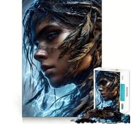 Woman with Lightning And Feathers Jigsaw 1000 Pieces for Adults Memory Fun Game Expert Cutting Craftsmanship Relaxing Indoor Group Activity (50x75cm)