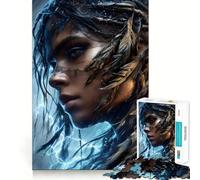 Woman with Lightning And Feathers Jigsaw Puzzle 1000 Piece Mental Fun Game No Gap Tight Fitting Design for Family Gatherings (38x52cm)
