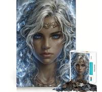 Woman with Lightning Hair Portrait 1000 Jigsaw Puzzle Cognitive Fun Play Clean Cut Sturdy Components Quiet Time Mind Exercise at Home (38x26cm)