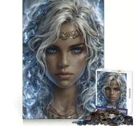 Woman with Lightning Hair Portrait Jigsaw Puzzle for Adults 1000 Pieces Memory Training Quiet Recreation Flawless Cut Holiday Treat (38x52cm)