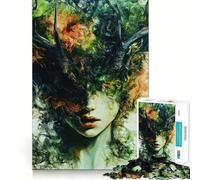 Woman with Nature Hair Jigsaw Puzzles1000 Pieces Brain Recall Game Premium Laser Cut Quality Absorbing Activity for Quiet Nights (38x52cm)