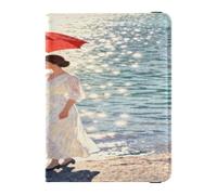 Woman with Red Umbrella by Seaside Leather Passport and Vaccine Card Holder Combo Travel Passport Wallet With Vaccination Card Slot Passport Holder Case for Travel Essential Waterproof