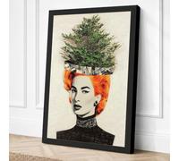 Woman with Rooted Tree Canvas Wall Art Print 18x12 Inch