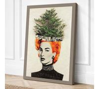 Woman with Rooted Tree Canvas Wall Art Print 36x24 Inch