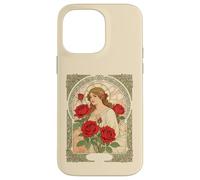 Woman With Roses Romantic Illustration Case for iPhone 14 Pro Max