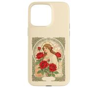 Woman With Roses Romantic Illustration Case for iPhone 15 Pro Max