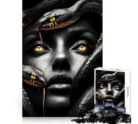 Woman with Snakes Jigsaw Puzzle for Adults 1000 Pieces Creative Think Stress Relief Fun Exact Edges Thoughtful Xmas (38x26cm)
